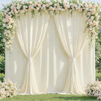 10x12ft Ivory Backdrop Curtain Panels for Parties - Wrinkle Free Polyester Photo Curtain Backdrop Wedding Back, alternate