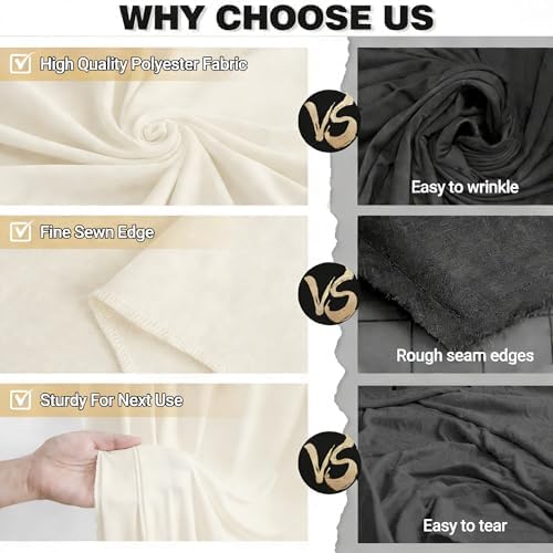 10x12ft Ivory Backdrop Curtain Panels for Parties - Wrinkle Free Polyester Photo Curtain Backdrop Wedding Back, alternate