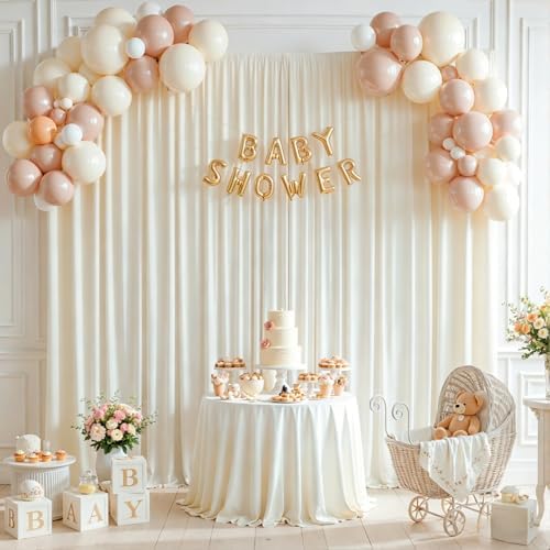 10x12ft Ivory Backdrop Curtain Panels for Parties - Wrinkle Free Polyester Photo Curtain Backdrop Wedding Back, alternate