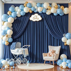 10x12ft Navy Blue Backdrop Curtain Panels for Parties - Wrinkle Free Polyester Photo Curtain Backdrop Wedding, alternate view