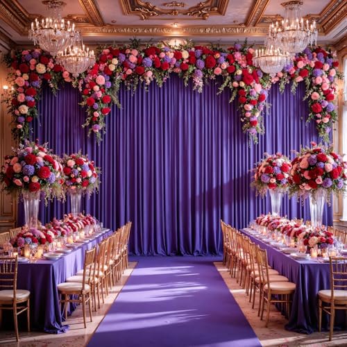 10x12ft Purple Backdrop Curtain Panels for Parties - Wrinkle Free Polyester Photo Curtain Backdrop Wedding Back, alternate