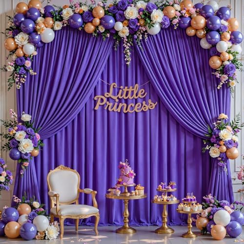 10x12ft Purple Backdrop Curtain Panels for Parties - Wrinkle Free Polyester Photo Curtain Backdrop Wedding Back, alternate