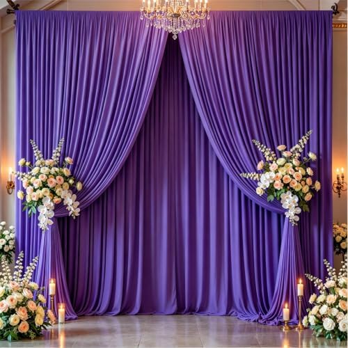 10x12ft Purple Backdrop Curtain Panels for Parties - Wrinkle Free Polyester Photo Curtain Backdrop Wedding Back, alternate
