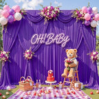 10x12ft Purple Backdrop Curtains, Wrinkle Free Fabric Drapes for Backdrop, Photo Backdrop Drapes for Wedding, alternate view