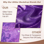 10x12FT Purple Sequin Curtains Backdrop, Wrinkle Free Fabric for Halloween in 10x12FT, alternate view 3