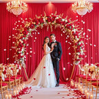10x12ft Red Backdrop Curtain Panels for Parties - Wrinkle Free Polyester Photo Curtain Backdrop Wedding Back, alternate view