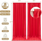 10x12ft Red Backdrop Curtain Panels for Parties - Wrinkle Free Polyester Photo Curtain Backdrop Wedding Back, alternate view