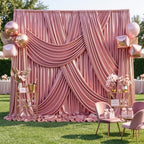 10x12FT Rose Gold Sequin Curtains Backdrop, Wrinkle Free Drop for Wedding in 10x12FT