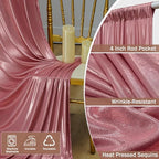 10x12FT Rose Gold Sequin Curtains Backdrop, Wrinkle Free Drop for Wedding in 10x12FT, alternate view 2