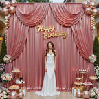 10x12FT Rose Gold Sequin Curtains Backdrop, Wrinkle Free Drop for Wedding in 10x12FT, alternate view 4