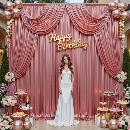10x12FT Rose Gold Sequin Curtains Backdrop, Wrinkle Free Drop for Wedding in 10x12FT, alternate view 4