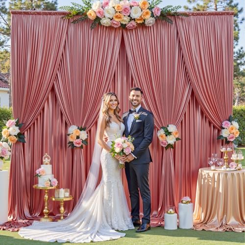 10x12FT Rose Gold Sequin Curtains Backdrop, Wrinkle Free Drop for Wedding in 10x12FT, alternate view 5