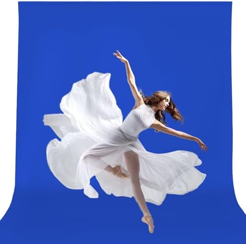 10x12ft Royal Blue Screen Backdrop for Photography, Large Seamless Polyester Fabric Royal Blue Photo Backdrop