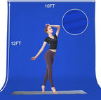 10x12ft Royal Blue Screen Backdrop for Photography, Large Seamless Polyester Fabric Royal Blue Photo Backdrop, alternate view