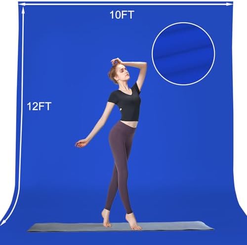 10x12ft Royal Blue Screen Backdrop for Photography, Large Seamless Polyester Fabric Royal Blue Photo Backdrop, alternate view