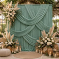 10x12ft Sage Green Backdrop Curtain, 2 Panels 5x12ft Thick Wrinkle-Free Polyester Fabric, Professional