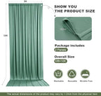 10x12ft Sage Green Backdrop Curtain, 2 Panels 5x12ft Thick Wrinkle-Free Polyester Fabric, Professional, alternate view 6