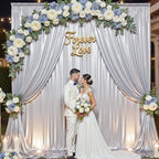 10x12FT Silver Sequin Curtains Backdrop, Wrinkle Free Back Drop for Wedding in 10x12FT, alternate view 3