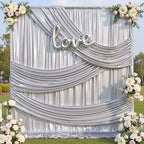 10x12FT Silver Sequin Curtains Backdrop, Wrinkle Free Back Drop for Wedding in 10x12FT, alternate view 6