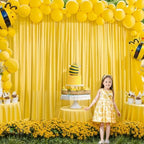 10x12ft Yellow Backdrop Curtain Panels for Parties - Wrinkle Free Polyester Photo Curtain Backdrop Wedding Back, alternate