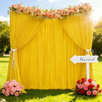 10x12ft Yellow Backdrop Curtain Panels for Parties - Wrinkle Free Polyester Photo Curtain Backdrop Wedding Back, alternate
