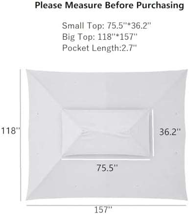 10x13 Gazebo Replacement Canopy Curved Top Double Soft Canopy for Patio, Deck, Backyard, Garden, Lawns (Curved, alternate