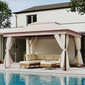 10x13 Outdoor Gazebo with Netting & Double Roof