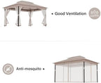 10x13 Outdoor Gazebo with Netting & Double Roof, alternate view 3