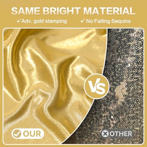 10x14FT Gold Sequin Backdrop Curtain - 2 Panels of 5x14FT Wrinkle-Free Reusable Glitter Drapes for Photography, alternate