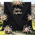 10x15 ft Drapes for Backdrop, Black Curtains for Wedding, Halloween Party in 5ft(W)x15ft(H)_2 Panels in Black