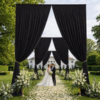 10x15 ft Drapes for Backdrop, Black Curtains for Wedding, Halloween Party in 5ft(W)x15ft(H)_2 Panels in Black, alternate view