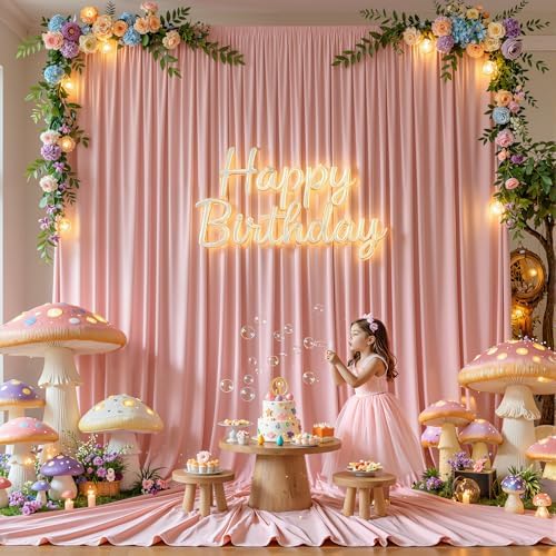 10x15 FT Dusty Rose Backdrop Curtain for Parties Wrinkle Free Photo Backdrop Curtains Polyester Wedding Back, alternate view