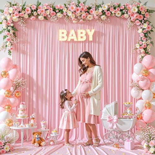 10x15 FT Pink Backdrop Curtain for Parties Wrinkle Free Photo Backdrop Drapes 15ft Long Polyester Draping Back, alternate