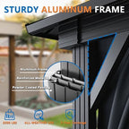 10x15 Hardtop Gazebo On Clearance with Heavy Duty Galvanized Steel Metal Roof, Patio Hard Top Gazebo with, alternate view 3