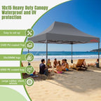 10x15 Heavy Duty Commercial Pop Up Canopy with Sidewalls, Grey in Grey, alternate view 4