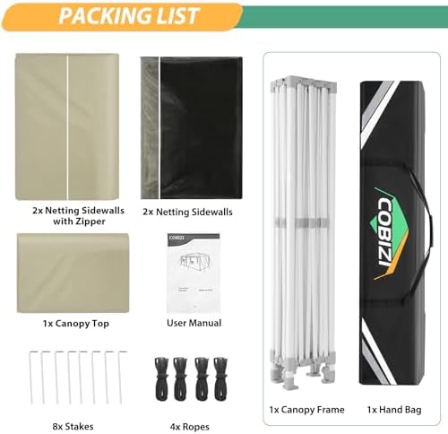 10x15 Heavy Duty Pop Up Canopy Tent with 4 Mosquito Netting Walls, alternate view 3
