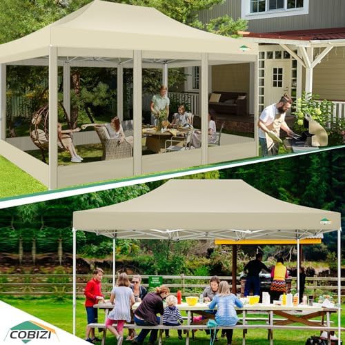 10x15 Heavy Duty Pop Up Canopy Tent with 4 Mosquito Netting Walls, alternate view 6