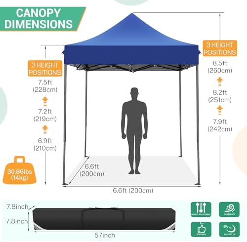 10x15 Heavy Duty Pop Up Canopy Tent with 4 Sidewalls, Dark Purple, alternate view 3