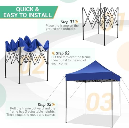 10x15 Heavy Duty Pop Up Canopy Tent with 4 Sidewalls, Dark Purple, alternate view 7