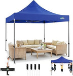 10x15 Heavy Duty Pop Up Canopy Tent with 4 Sidewalls, Purple