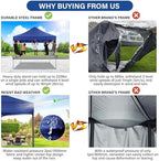 10x15 Heavy Duty Pop Up Canopy Tent with 4 Sidewalls, Purple, alternate view 5