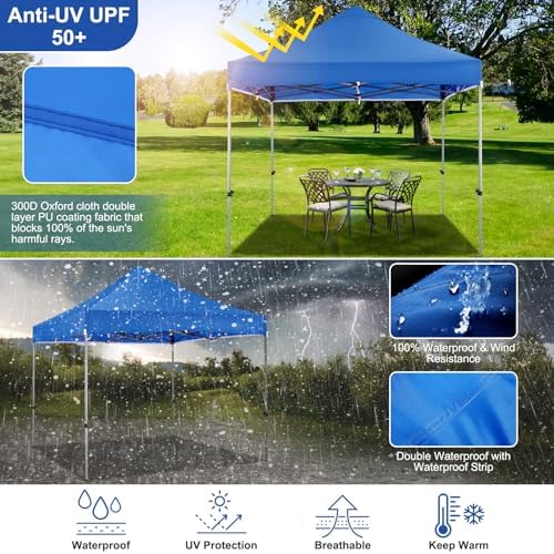 10x15 Heavy Duty Pop Up Canopy Tent with 4 Sidewalls, Uranus, alternate view 3