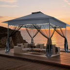 10x15 Pop up Canopy Gazebos on Clearance-Canopy Tent with Mosquito Netting for Lawn, Garden, Backyard &, alternate view 6