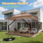 10x15 Pop up Canopy Gazebos on Clearance-Canopy Tent with Mosquito Netting for Lawn, Garden, Backyard &, alternate view 2