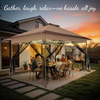 10x15 Pop up Canopy Gazebos on Clearance-Canopy Tent with Mosquito Netting for Lawn, Garden, Backyard &, alternate view 3