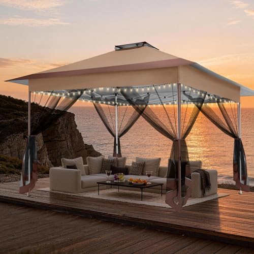 10x15 Pop up Canopy Gazebos on Clearance-Canopy Tent with Mosquito Netting for Lawn, Garden, Backyard &, alternate view 5