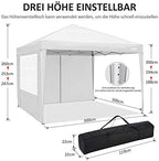 10x15 Pop Up Canopy Tent, Heavy Canopy(White Black with 4 Sidewalls) in White Black, alternate view 3