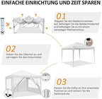 10x15 Pop Up Canopy Tent, Heavy Canopy(White Black with 4 Sidewalls) in White Black, alternate view 6