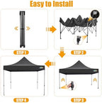 10x15 Pop Up Canopy Tent, Heavy Duty Canopy(Black Gray No Sidewalls), alternate view 6