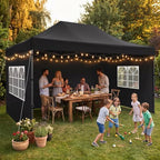 10x15 Pop Up Canopy Tent, Heavy Duty Canopy(Black with 4 Sidewalls), alternate view 2
